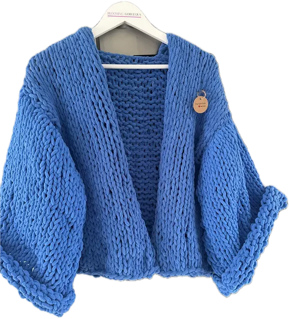Cornflower Ladies Chunky Chenille Cardigan